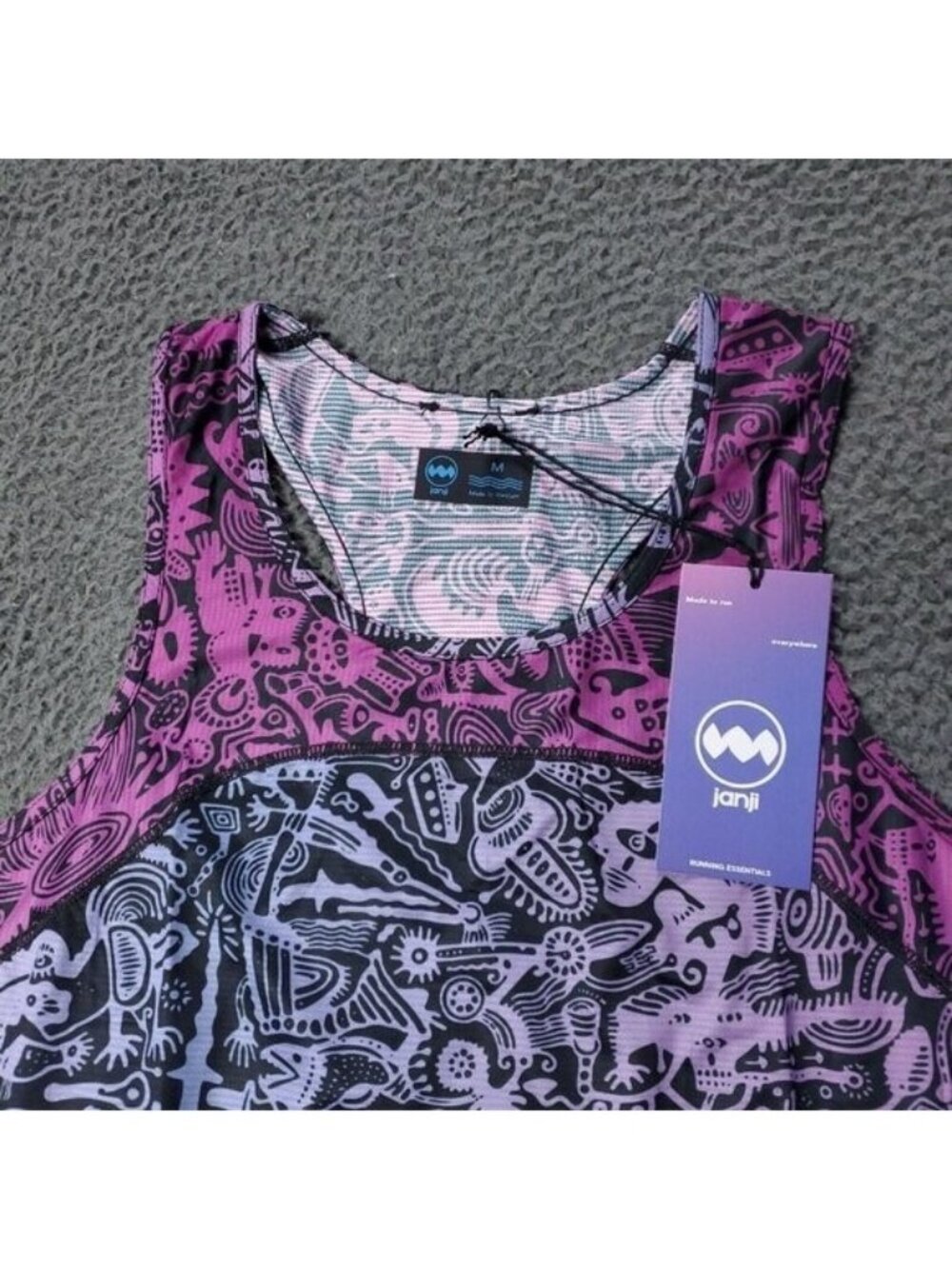 JANJI Helio Tank Top Womens M Medium Batik Purple Polyester Running Gym
